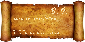 Behalik Izidóra névjegykártya